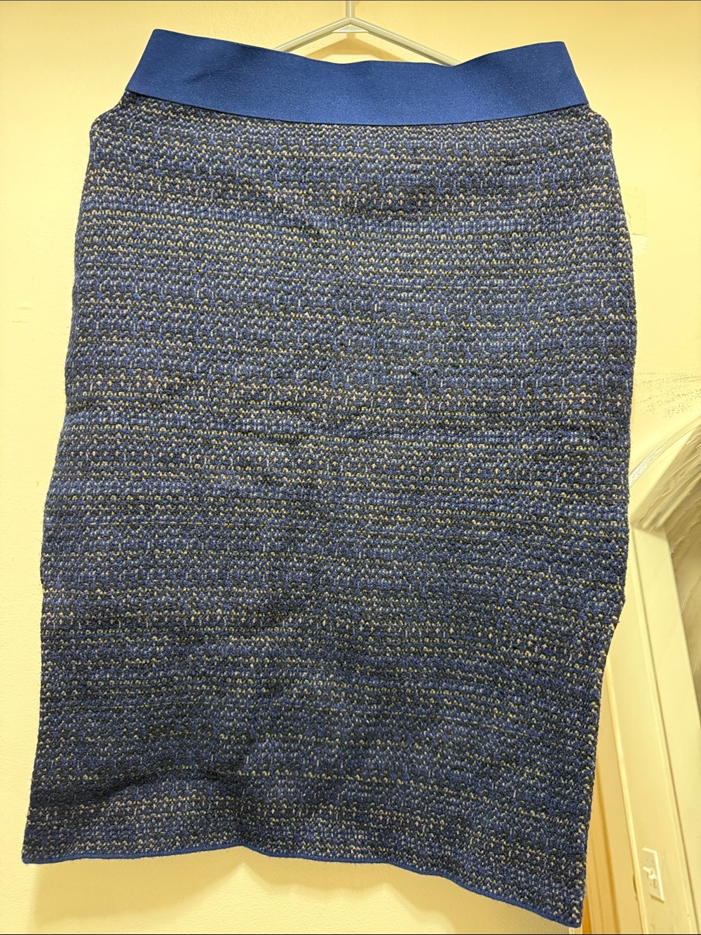 COS Blue Textured Knit Pencil Skirt